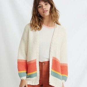 Marine Layer Cream and Multicolor Women's Cardigan